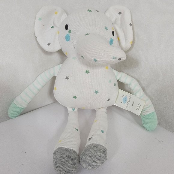 Cloud Island White ELEPHANT PLUSH Baby Stuffed Toy Lovey Stars NB/RN  Target 9" - Picture 1 of 6